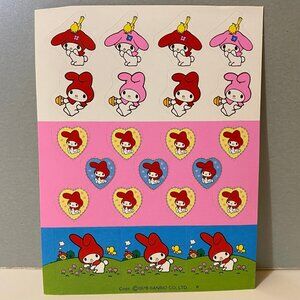 Vintage Sanrio 1976 My Melody Stickers Colorful Sheet
